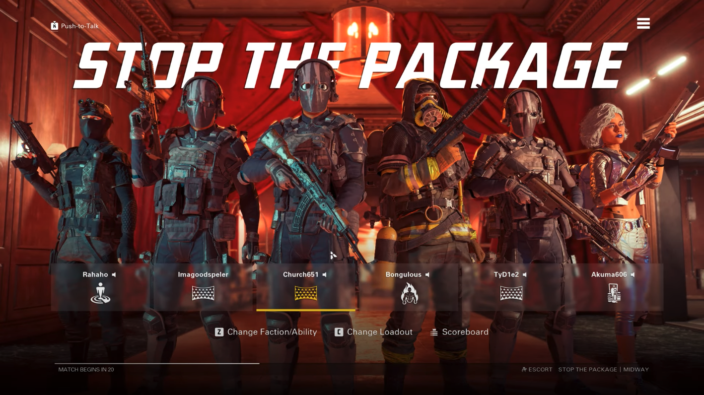 player lineup screen prematch